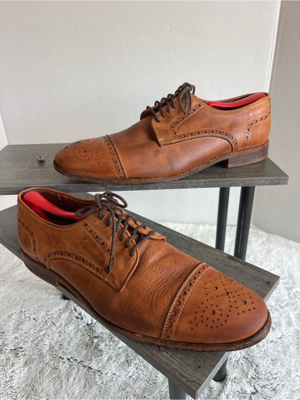 Classic Men's Brown Leather Cap-Toe Brogues size 44 ( 10.5-11.0 US)